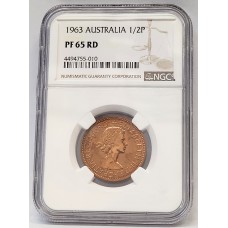 AUSTRALIA 1963 . HALF 1/2 PENNY . PROOF